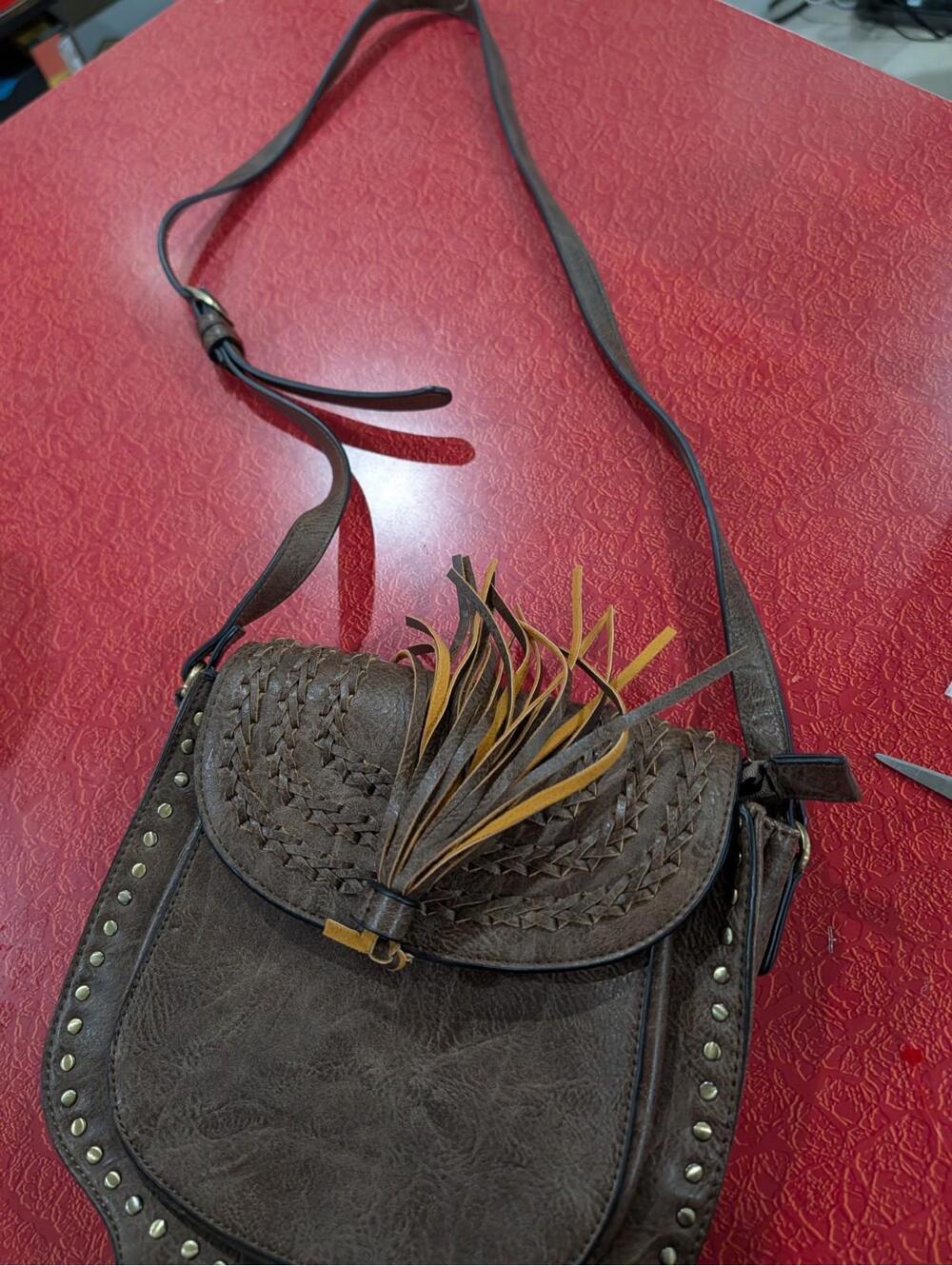 Antik Kraft Saddle Handbag Dark Brown Great Condition Clean Tassel Western